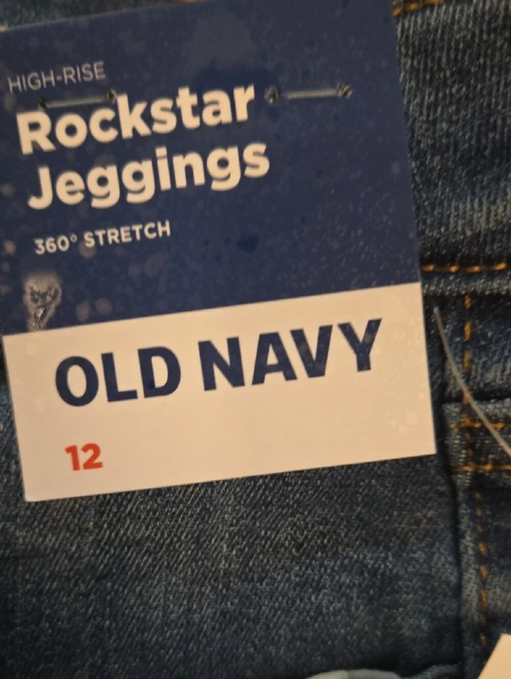 Old Navy Dark Blue Distressed Rock Stat Jeggings